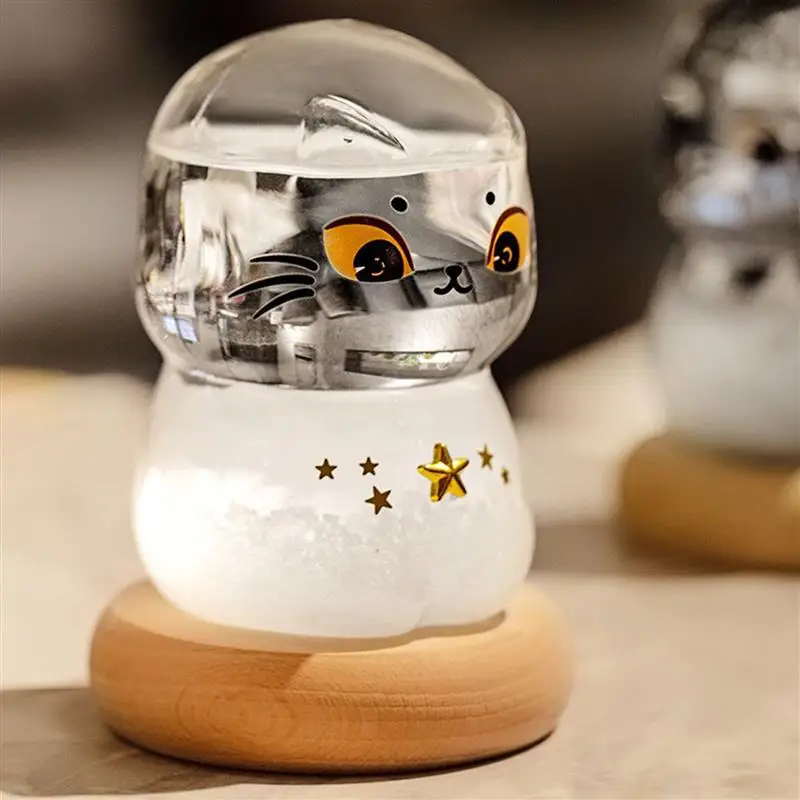 

Cat Shape Storm Glass Christmas Decora Weather Forecast Storm Bottle Glass Desktop Weather Station Predictor Monitor Barometer