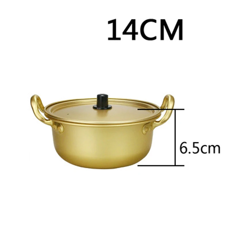 Golden Noodle Pot Korean Ramen Noodles Pot Aluminum Soup Pot With Lid  Noodles Milk Egg Soup Kitchen Tools Cooking Pot Fast - AliExpress