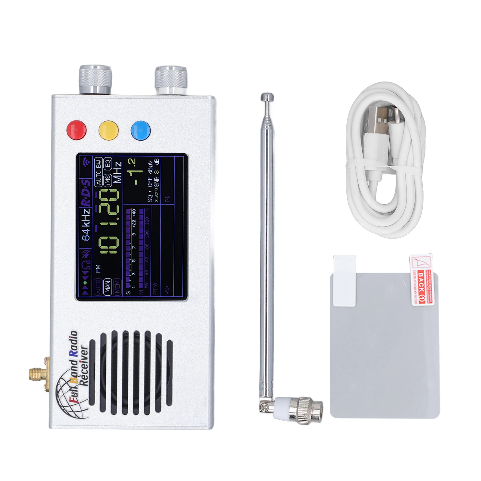 

Shortwave Radio Receiver Built in Dual Stereo Speakers 3.2in Long Battery Life World Band Digital Receiver Portable for Home