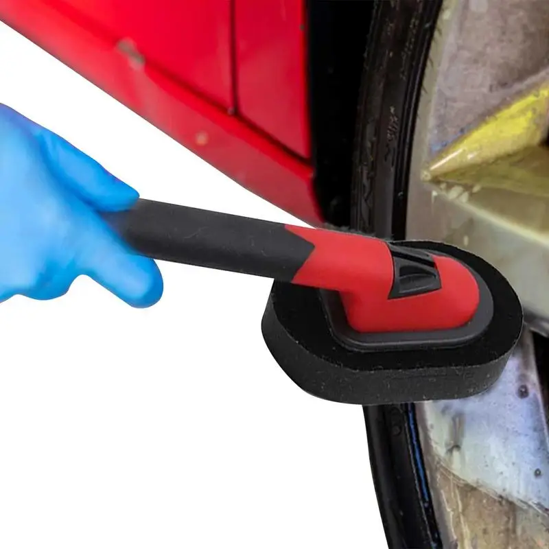 

Car Tire Shine Applicator Replaceable Tire Dressing Applicator Pads Multi Purpose Tire Detail Sponge With Handle For Car Wheels
