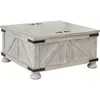 Farmhouse Coffee Table, Casual Cocktail Table with Storage Space, White 1