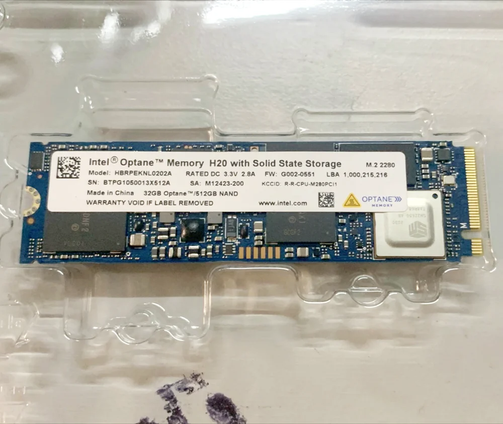 Original H20 32G + 1TB 32G + 512GB M.2 2280 NVME PCIe3.0 3D XPoint SSD For Intel Optane