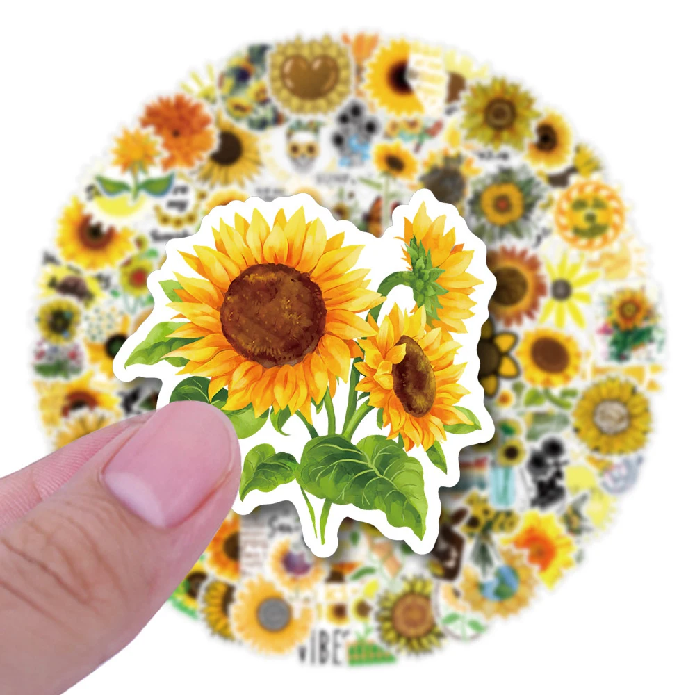 

10/30/50/100PCS Aesthetic Sunflower Stickers Cartoon Graffiti Decals Kids Toy DIY Laptop Suitcase Fridge Phone Sticker Wholesale