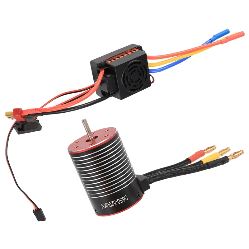 

3650 5200KV бесщеточный двигатель и 60A бесщеточный ESC водонепроницаемый для 1:10 1/10 RC грузовик модель лодки