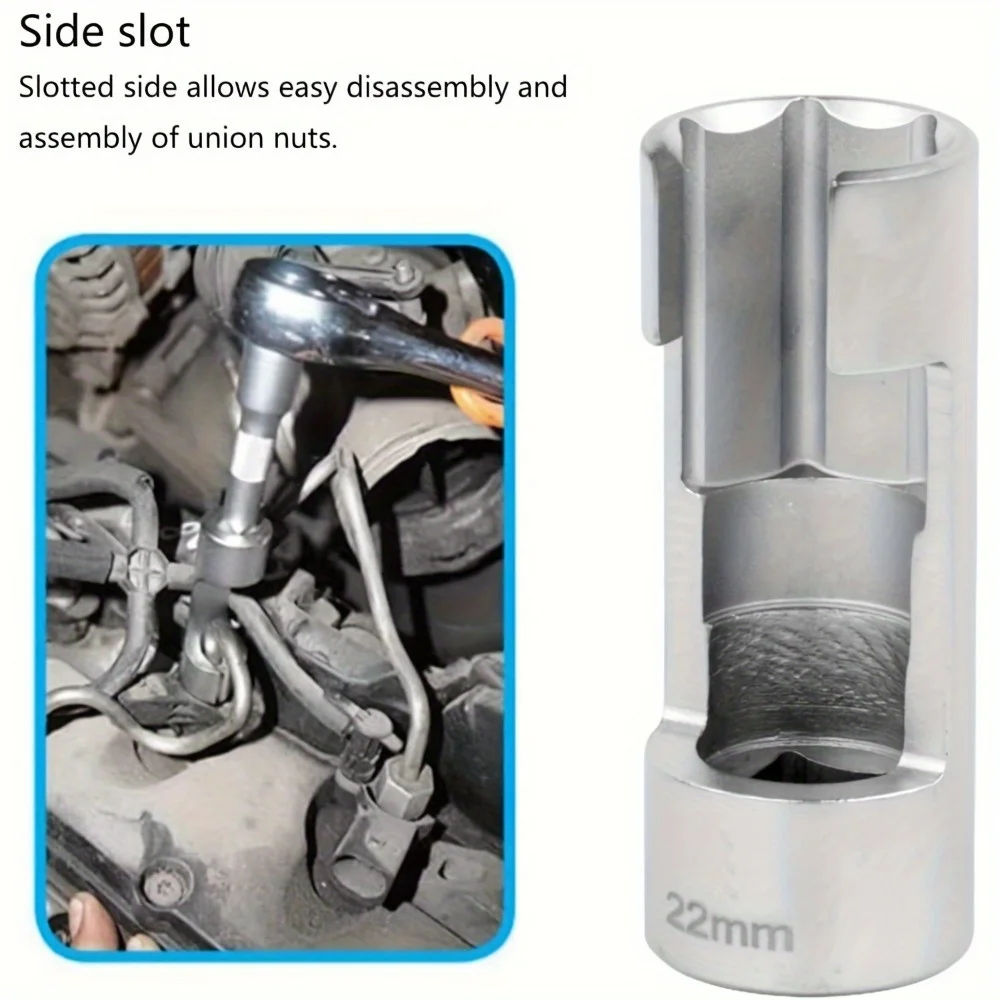 9pcs Oxygen Sensor Open Oil Pipe Disassembly Sleeve Wrench Tools 10-22mm Flare Nut Socket Set Car Repair Tool