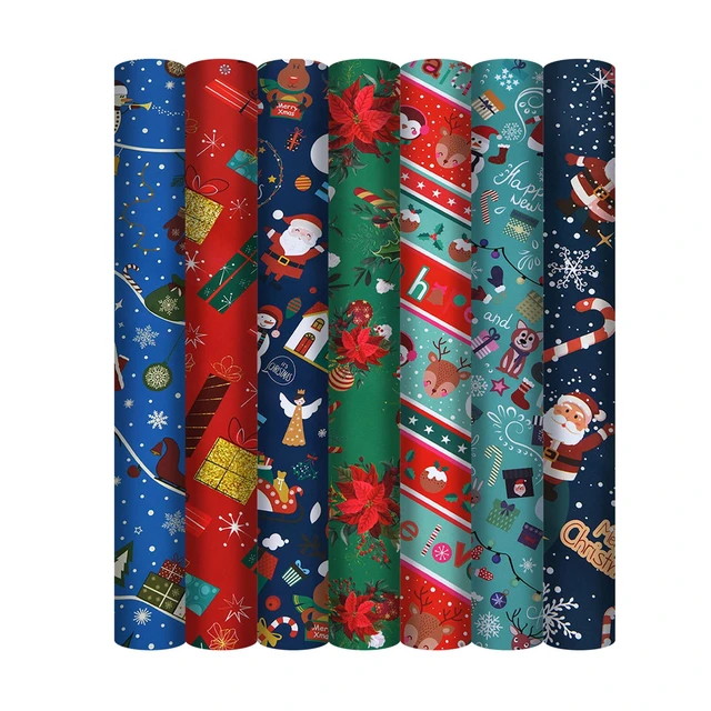 Christmas Gift Wrapping Paper Thick Christmas Kraft Wrapping Paper Flower Wrapping  Paper Gift Box Wrapping Paper - AliExpress