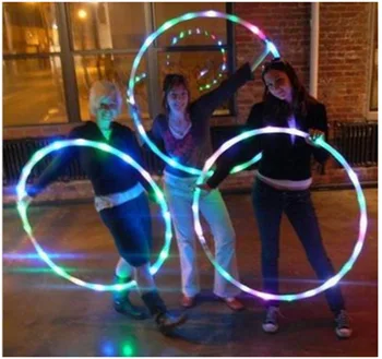 60/70/80/90cm LED Colorful Sports Hoops Lose Weight Fitness Circle Art Show Yoga Home Gym Workout Equipment for Women Kids Gift