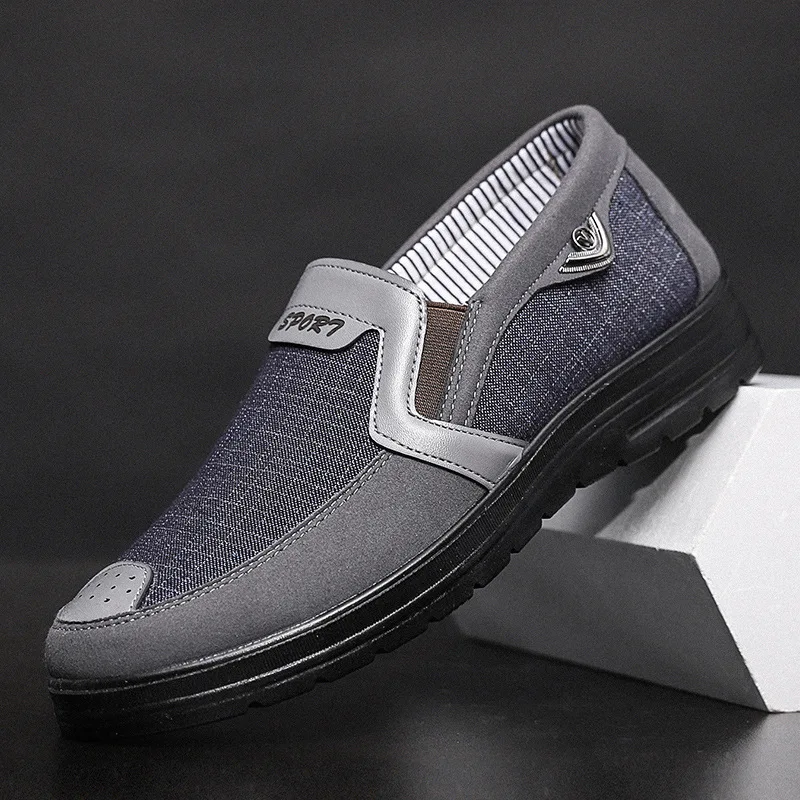 

New Canvas Loafers Shoes Slip on Men Casual Shoes Summer 2020 Breathable Fashion Soft Flat Driving Shoes Big Size 38-48
