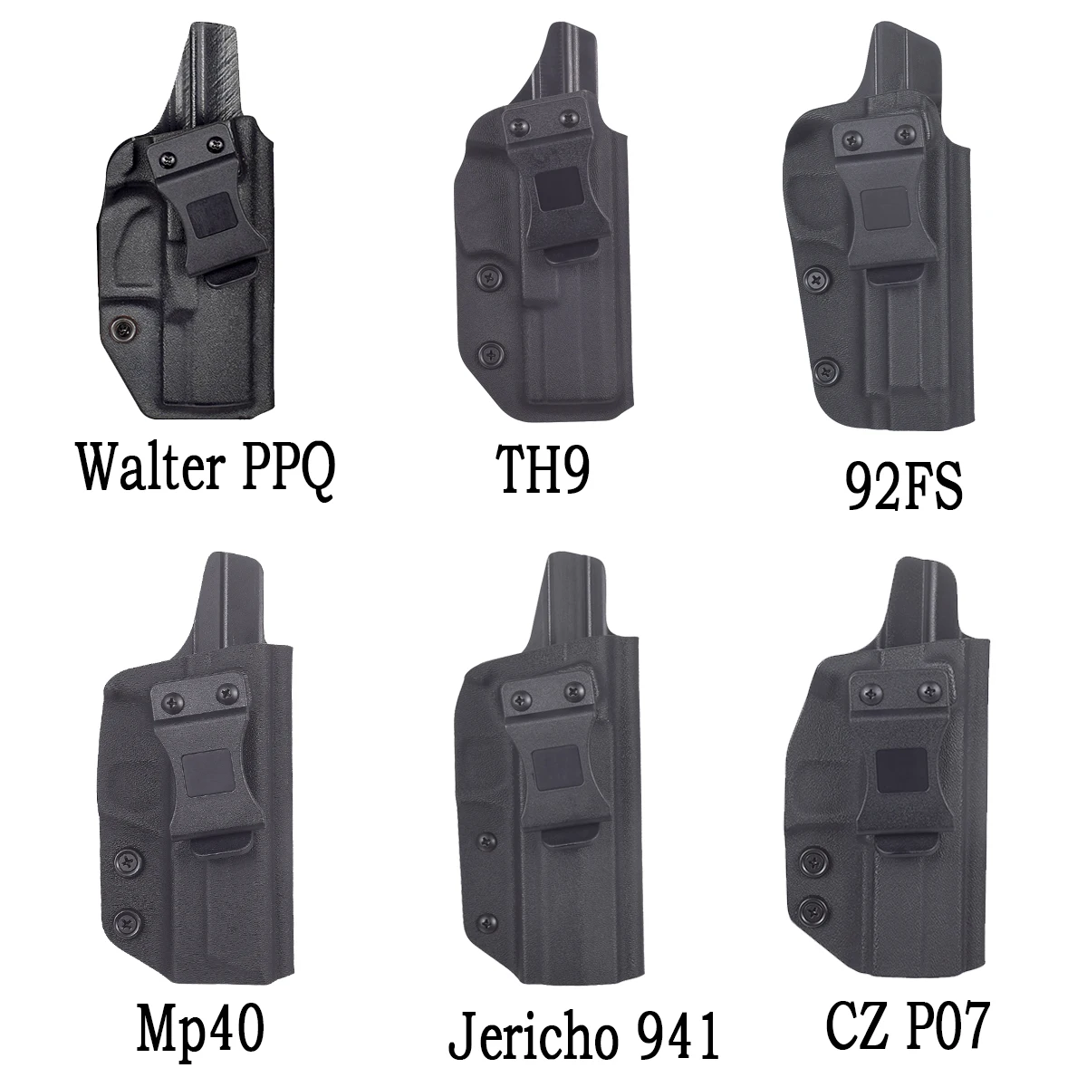 kydex inside waistband holster for taurus th9 th40 9mm 40 full size iwb case belt pant concealed carry concealment Gun Holster Jericho 941 CZ P07 Walter PPQ TH9 92FS MP40 Inside Waistband Concealed Carry Belt Clip Single Stack Magazine Pouch