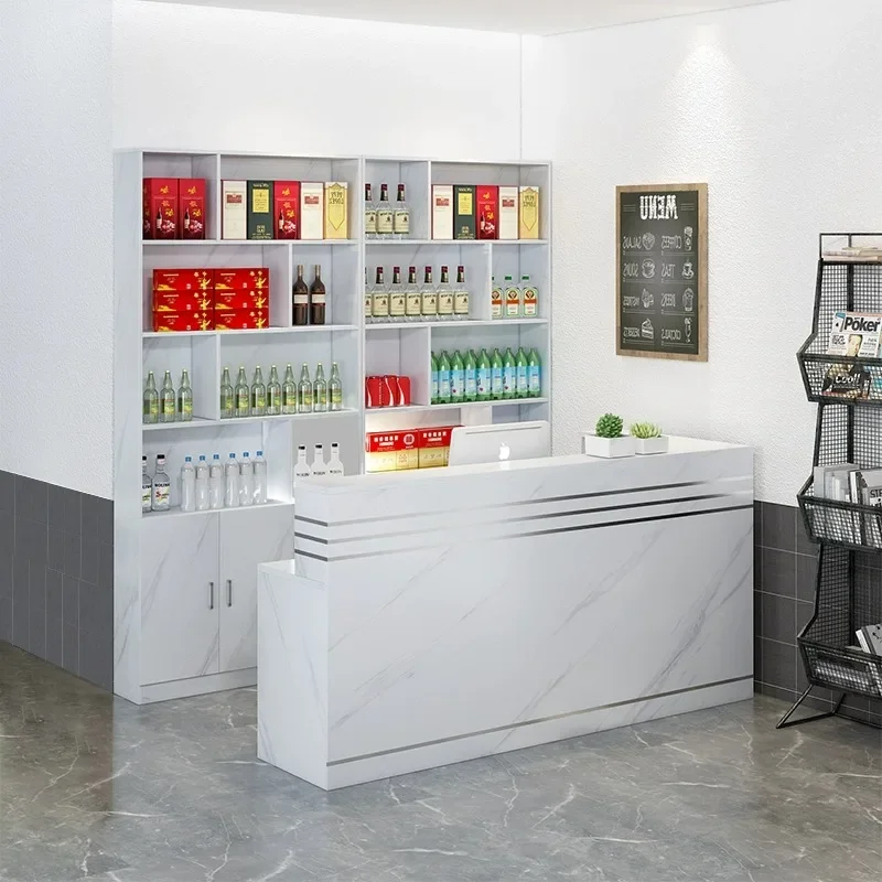 Luxury Furniture Office Bar Counter for Beauty Salon Exhibitor Shop Service Reception Home Bakery Entrance Tables Led Cash