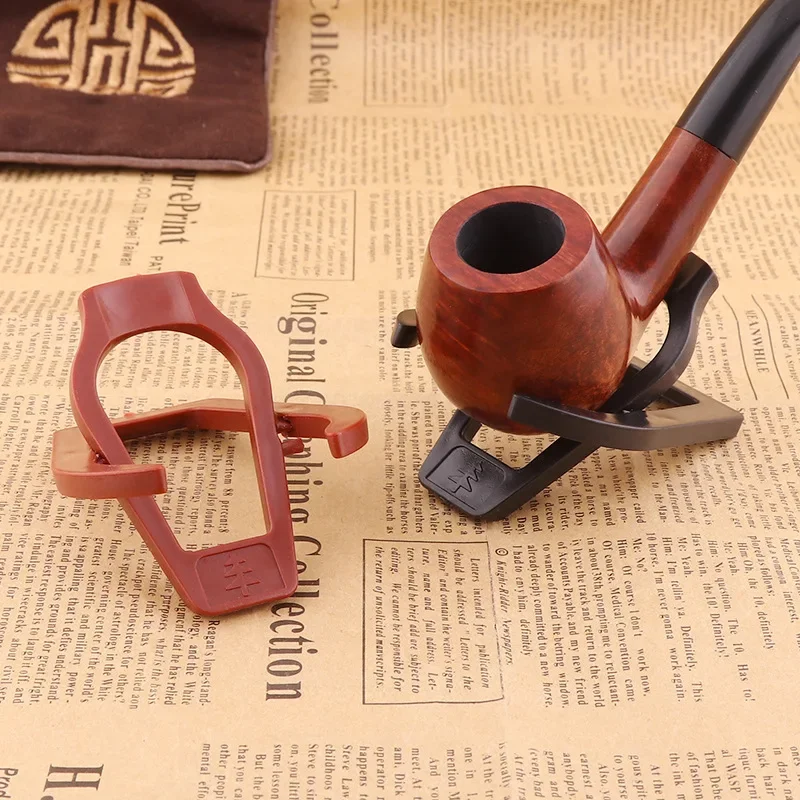 Smoking Accessories Tobacco Pipe Tobacco Smoking Accessories Herb Smoking Pipe Smoking Pipe Unique Foldable Stand Smoking Pipe Tobacco Plastic Cigar Pipes Rack Holder Pipe Bracket Ebony Base Black