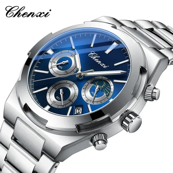 Orologi da uomo Orologio sportivo cronografo classico multifunzionale Orologio da polso al quarzo luminoso impermeabile di lusso in acciaio inossidabile