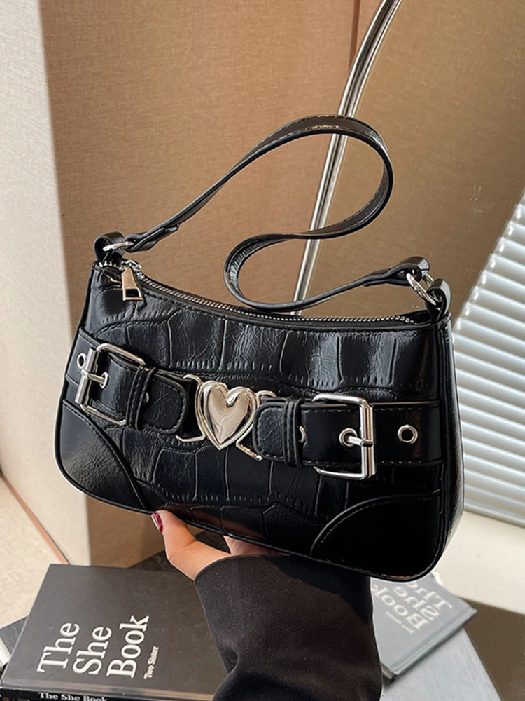 

Сумки через плечо с пряжкой для ремня для женщин 2024 Весенняя модная женская сумка-седло из искусственной кожи женские сумочки и кошельки маленькие дизайнерские