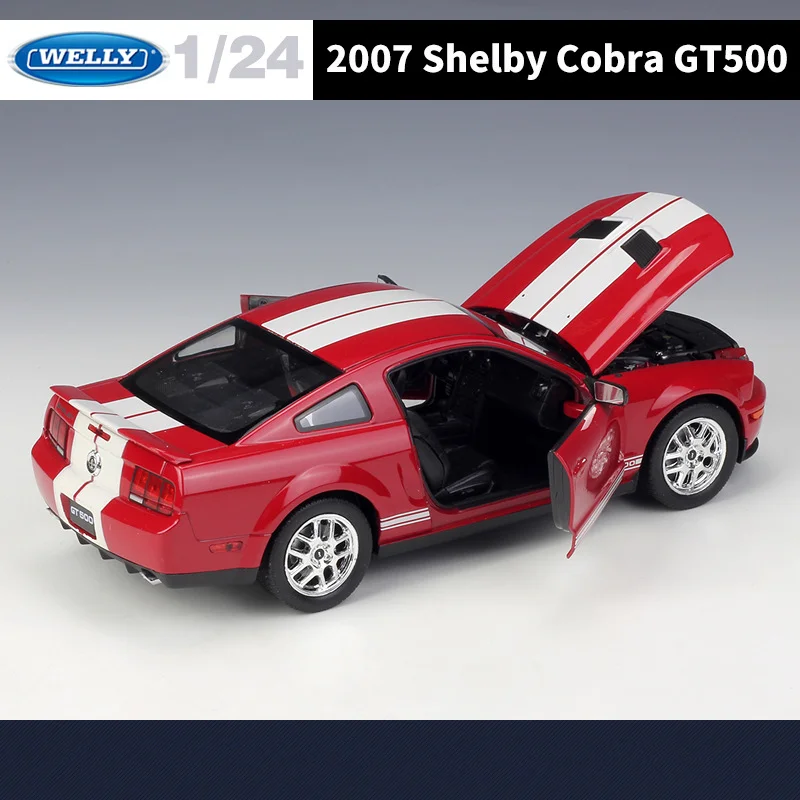 Welly 1:24 2007フォードマスタングシェルビーコブラGT500合金車モデル