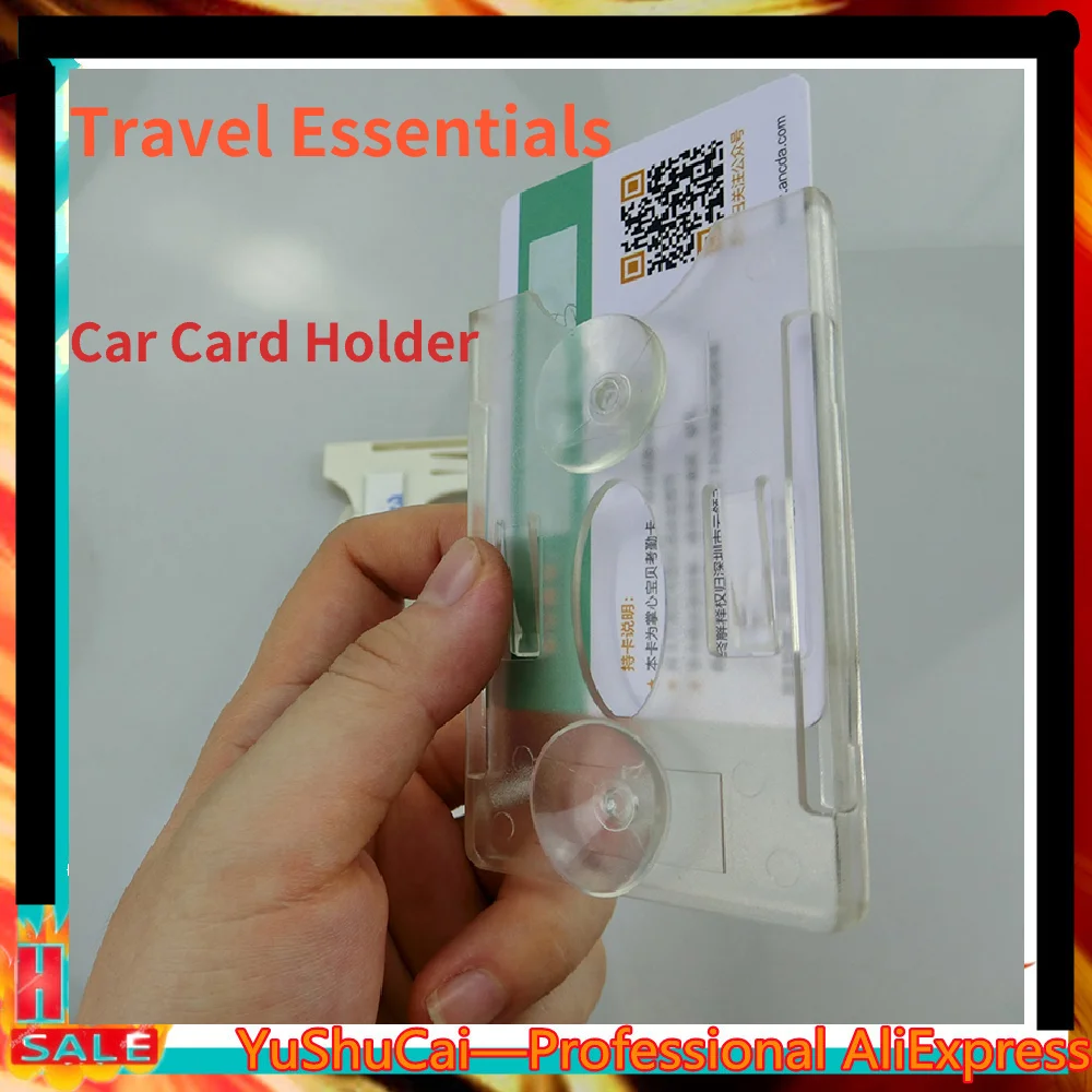 

2PCS Card Holder For Car Windshield Glass Tag Durable ID IC Cards Sleeve Car Organization Car Interior Decor Home Office