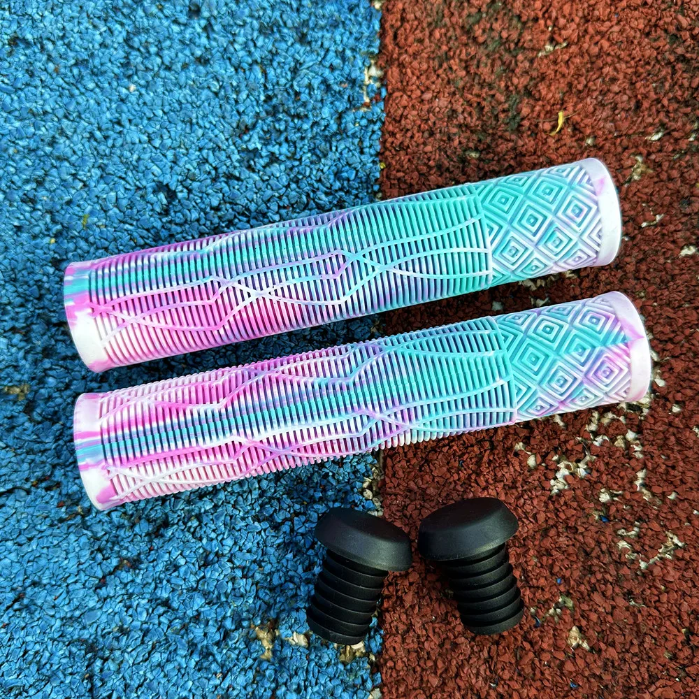 Universal Mixed-color Mountain Bike Handlebars Grip Rubber Anti-skid Soft Handle Wear-resistant Acrobatic Bike Road Grip
