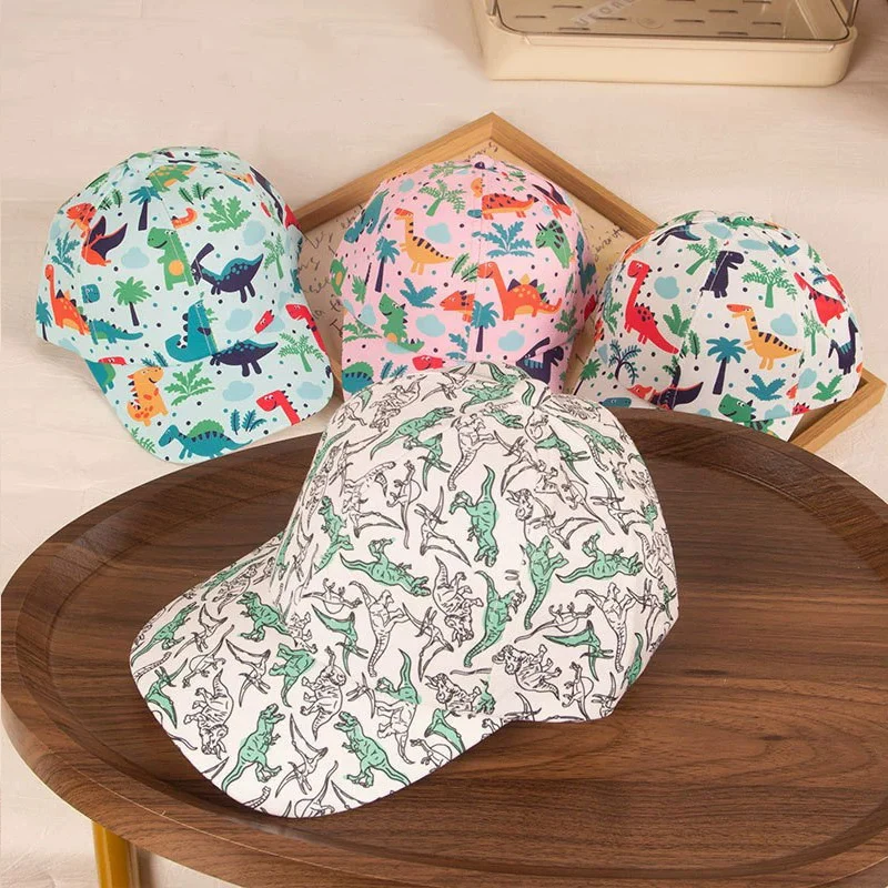 3-6 Year Old Children's Baseball Cap Boy's Cartoon Animal Printed Duckbill Cap Outdoor Beach Sun Hat