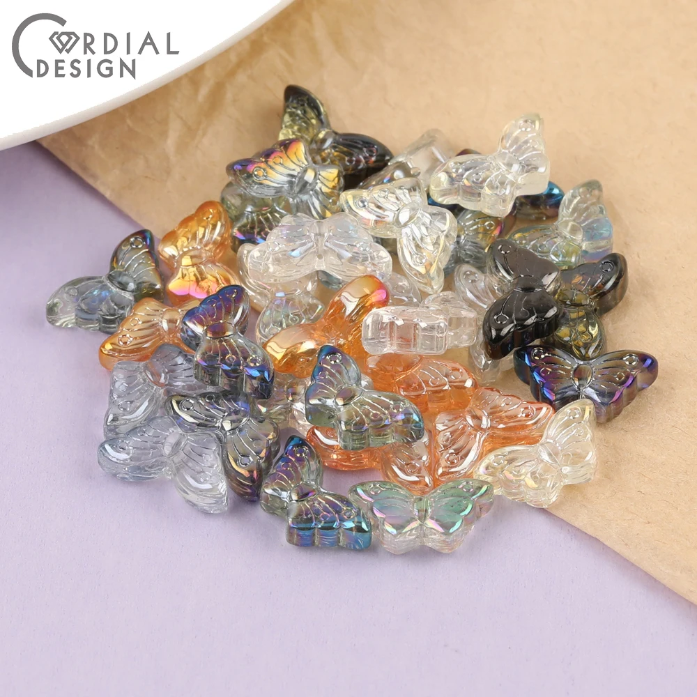 Cordial Design 8*15MM 500pcs Beads Making/Aurora Effect/DIY Glass Bead/Butterfly Shape/Jewelry Findings & Components/Hand Made - cordial
