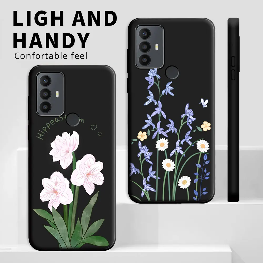 Cartoon Cute Cat & Flower Shockproof Silicone TPU Phone Case – Soft, Protective Back Cover