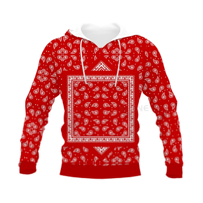 

New 3D Printing Bandana Fashion Men Women Tracksuits Crewneck Hoodies Plus Size S-7XL Harajuku