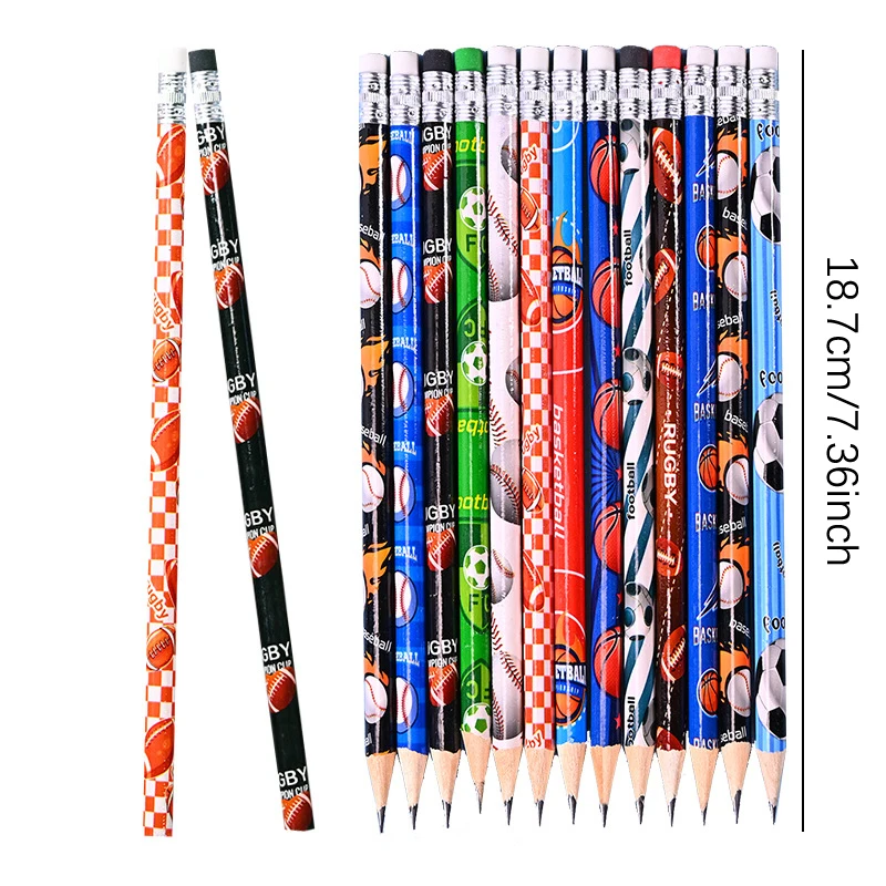 

12Pcs Football Theme Party Painting Writing HB Pencils For Kids Boy Birthday Party Favors Back To School Gift Pinata Fillers