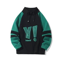 Sweats à capuche patchwork pour hommes et femmes, pulls de sport PVD, col montant, beige, noir, décontracté, à la mode, document d'abonnés 6