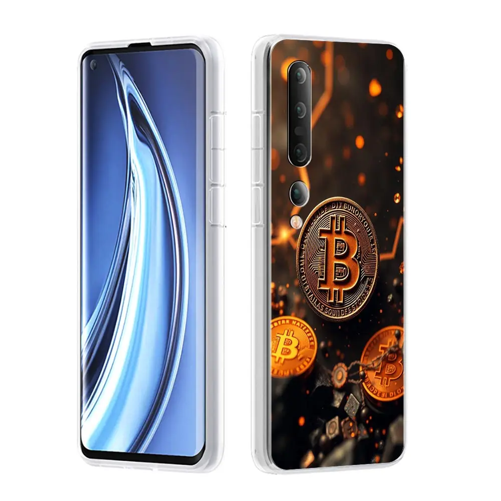 Luxury Bitcoin Design Soft Clear Phone Case Cover