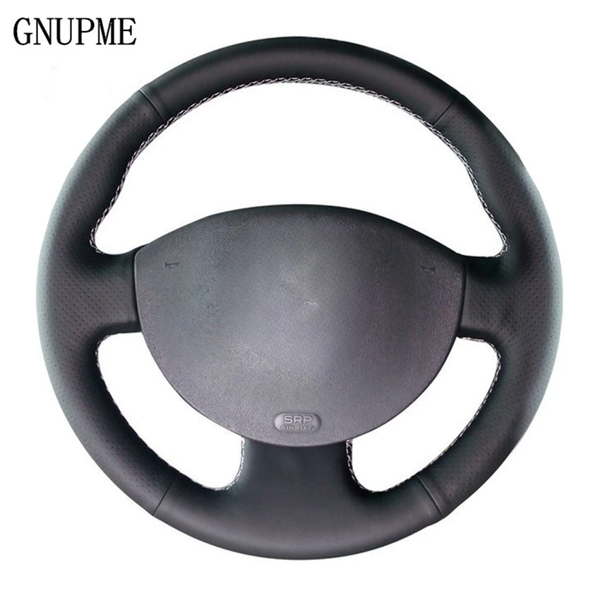 Nero In Pelle Artificiale Cucito A Mano Copertura Del Volante Dell'Automobile Per Renault Megane 2 2003-2008 Kangoo 2008 Scenic 2 2003-2009
