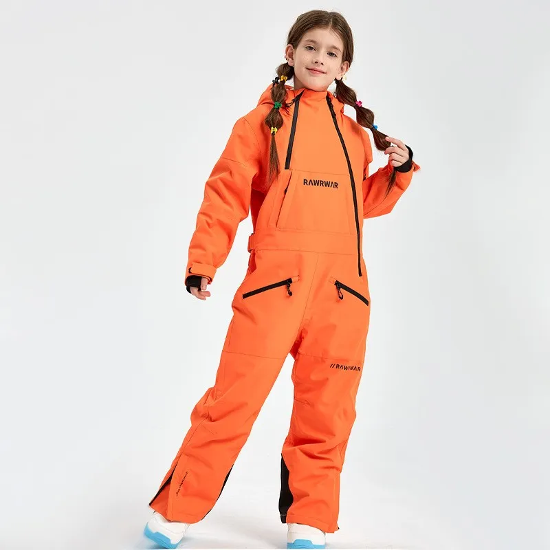 스키복 주니어 Ski Suit Cotton Coat Jacket Children Boys and Girls Warm Thick Windproof Waterproof and Hard-Wearing Veneer Double Board
