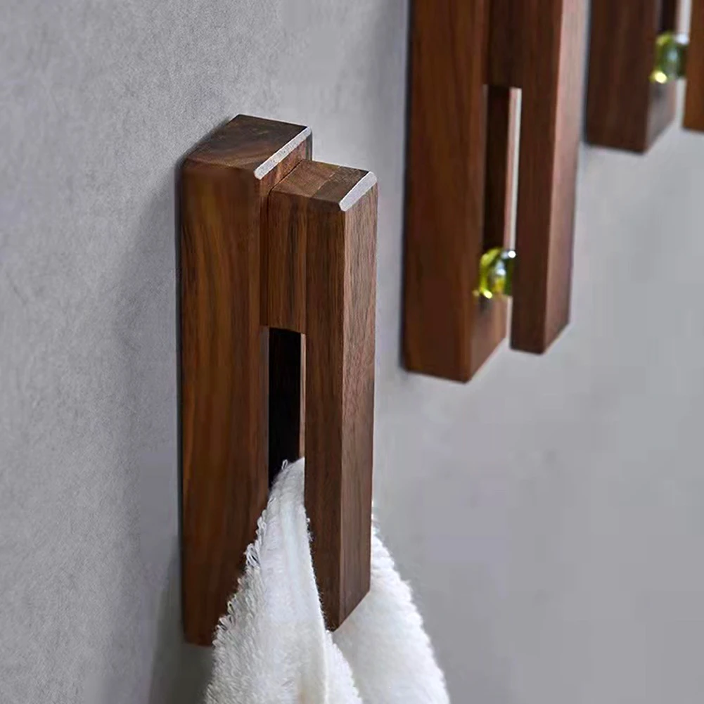 Marble Slide Towel Holder Wooden Towel Racks for Bathroom No Drilling Needed for Kitchen Home Decor