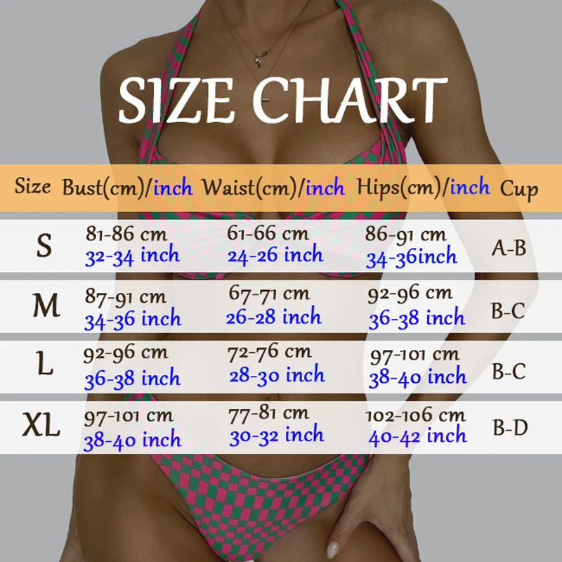 TATITIVS Grid Push Up Bikini Set for Women Halter Sexy Two Piece Swimsuit Brazilian Bathing Suits Self-tie Knot Swimwear Biquini