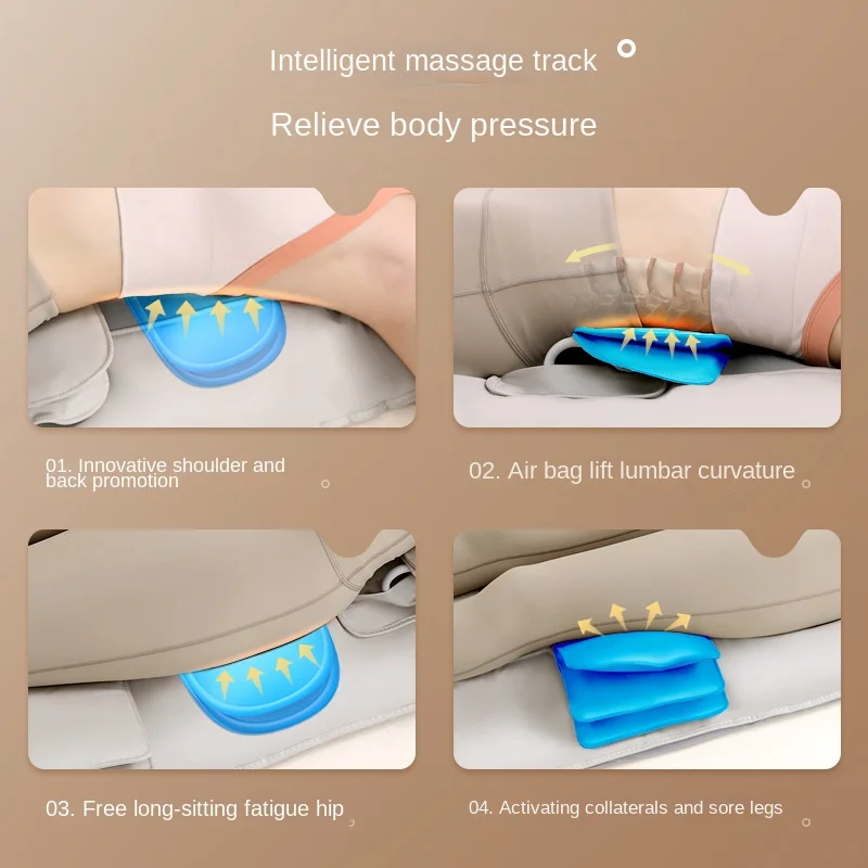 Ultimate Relaxation Massage Mat Cervical to Waist Coverage Air Bag Kneading Electric Heat & Vibration for Body Relief