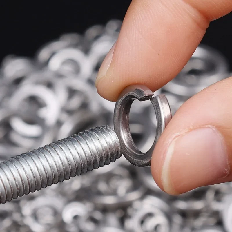 Stainless Steel Spring Lock Washers Metal O Rings Flat Gaskets Set Fasteners Hardware Assortment Kits M2 M2.5 M3 M4 M5 M6 M8 M10 stainless steel washers washer gasket set washer gasket silicone o ring washer steel o ring retaining ring washer washer seal set