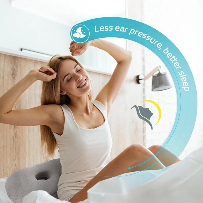 🛏️Ear Relief Pillow – Adjustable Sleeping Pad for CNH, Piercing & Inflammation🌙