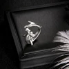 2x Punk Style Shark Rings White Shark & Hammerhead Shark Rings Adjustable Opening Metal Ring Jewelry Decor for Women Men 2