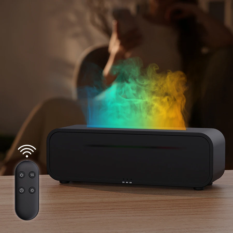 250ml Sound pickup dynamic 7 Colors Flame Essential Oil diffuser Aromatherapy Humidifier-Beat to the tune 7 lantern RGB Music