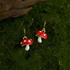 XIYANIKE Sweet Cute Red Mushroom Drop Dangle Earrings For Women Girl Fashion New Handmade Jewelry Gift Party Music Festival