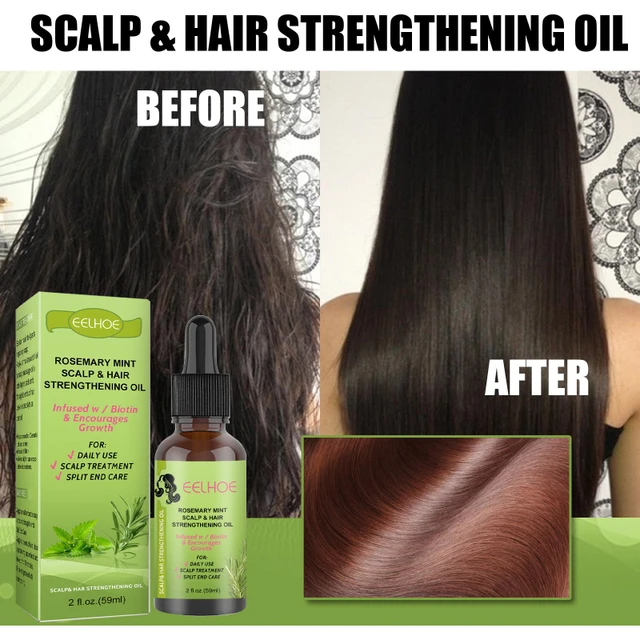 Solution nutritive pour cheveux à la menthe poivrée, soin de massage du  cuir chevelu, cheveux lisses et crépus, huile essentielle de soins  capillaires forts et forts