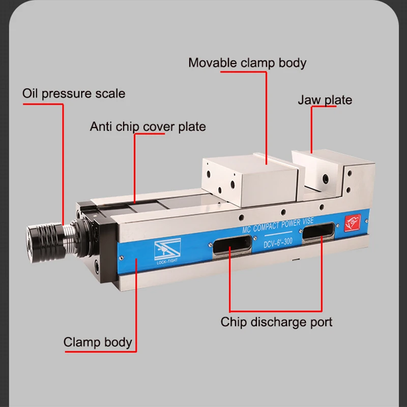New Universal Pneumatic Vise 6 Inch CNC Computer Pneumatic Clamp 90° Right Angle Vise Milling Machine High Precision Vise 4