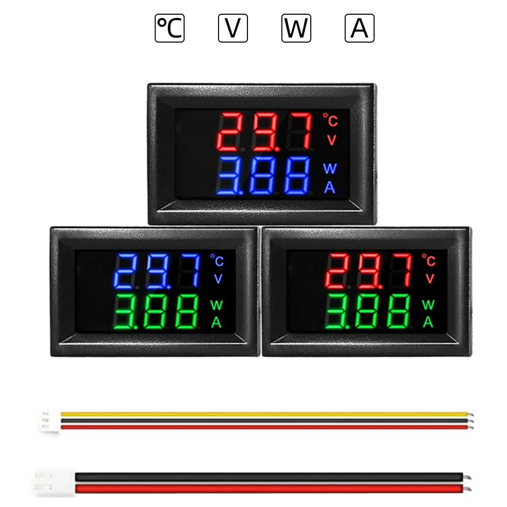 DC 100V 10A Voltmeter Ammeter LED Amp Dual Digital Volt Meter Gauge Power meter Ampere meter Thermometer