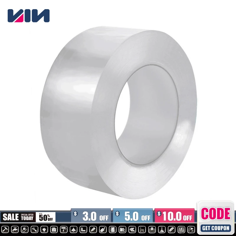 

Transparent Waterproof Kitchen Waterproof Mould Proof Sealing Tape Self Adhesive Shower Sink Bathroom Toilet Crevice Nano Strip