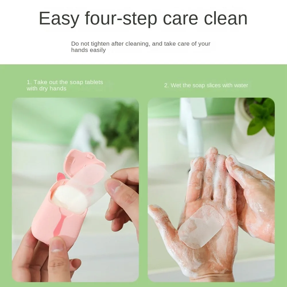50Pcs/box Disposable Soap Paper for Traveling Soap Paper Washing Hand Mini Paper Soap Scented Slice Sheet Bath Cleaning Supplies