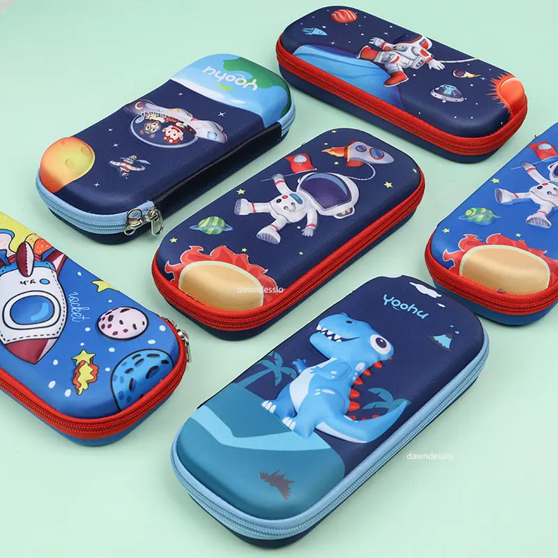 3D Pencil Case for Kids 3D Space Pen Case Cute Dinosaur Box Girls Color Pencil Box Student Pen School Supplies Gifts pencil cases stationery box