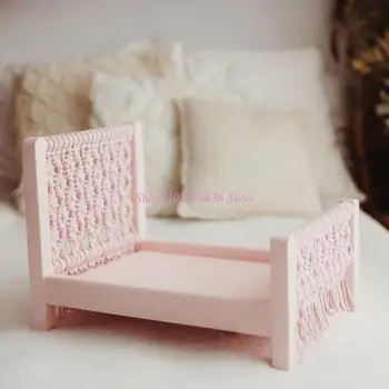R6fd neonato per bambino fotografico letto in legno acceso accessori per neonati per bambino
