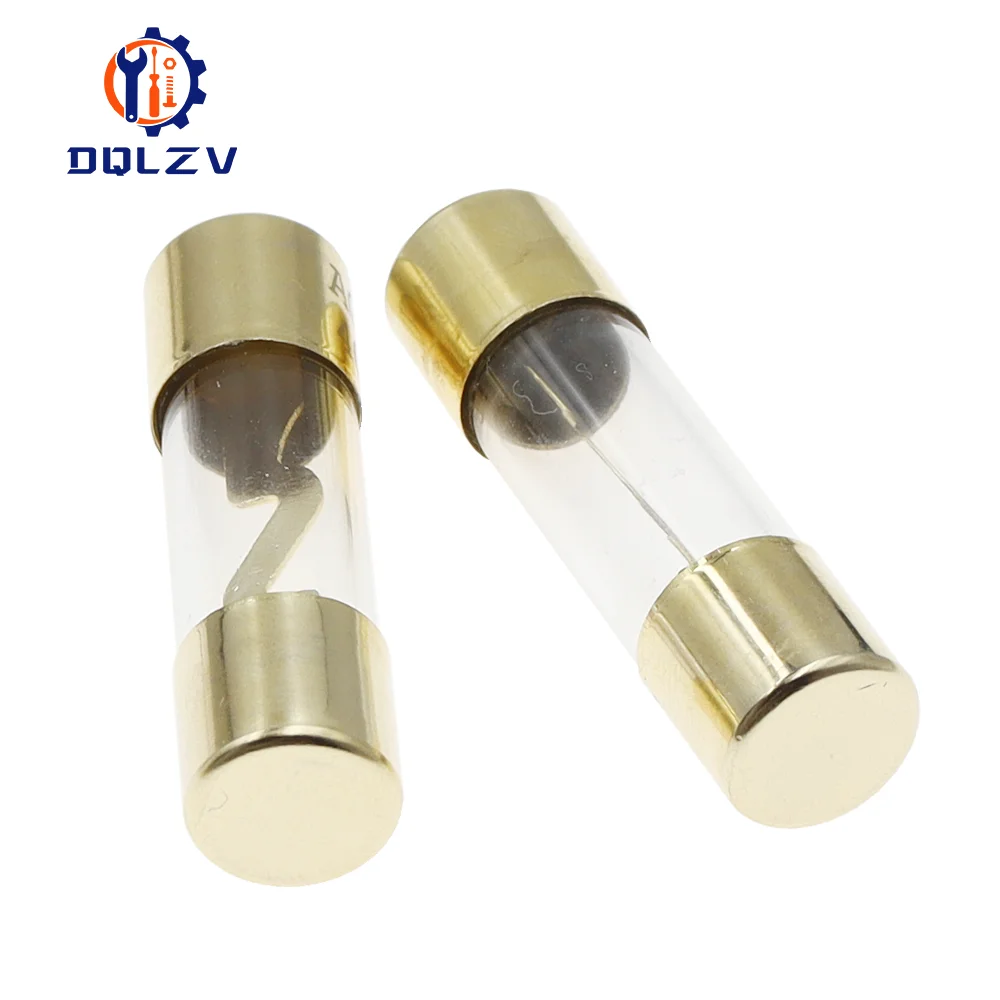 Car Fuse Gold Plated Glass AGU Fuses 5Pcs Pack 10A 15A 20A 25A 30A 40A 50A 60A 70A 80A 100A for Car Audio Amp