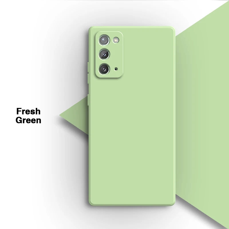 Premium Shockproof Liquid Silicone Phone Case with Square Lens Protection - Classic Design