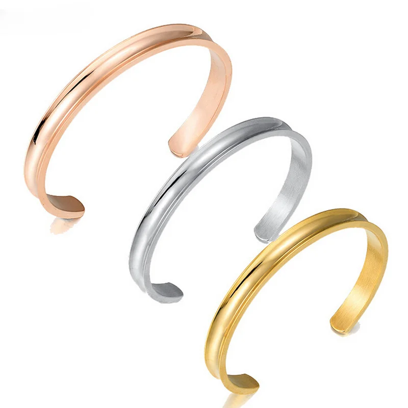 Hair Tie Bracelet Set - Stainless Steel Cuff Bangle For Women | 4 Color Collection