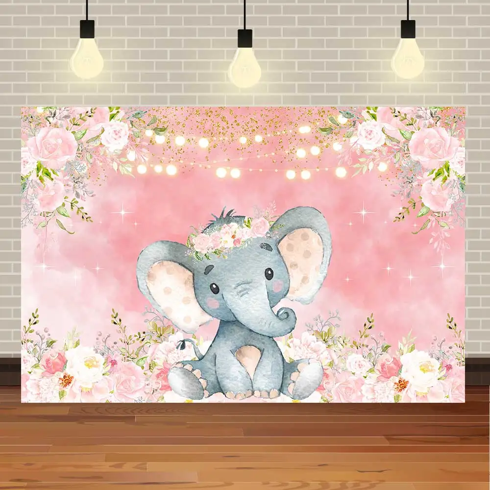 SeekPro Vinyl Elephant Boy Girl New Born Baby Shower Banner Photo Backgrounds Customize Children Birthday Photography Backdrops photo backdrop