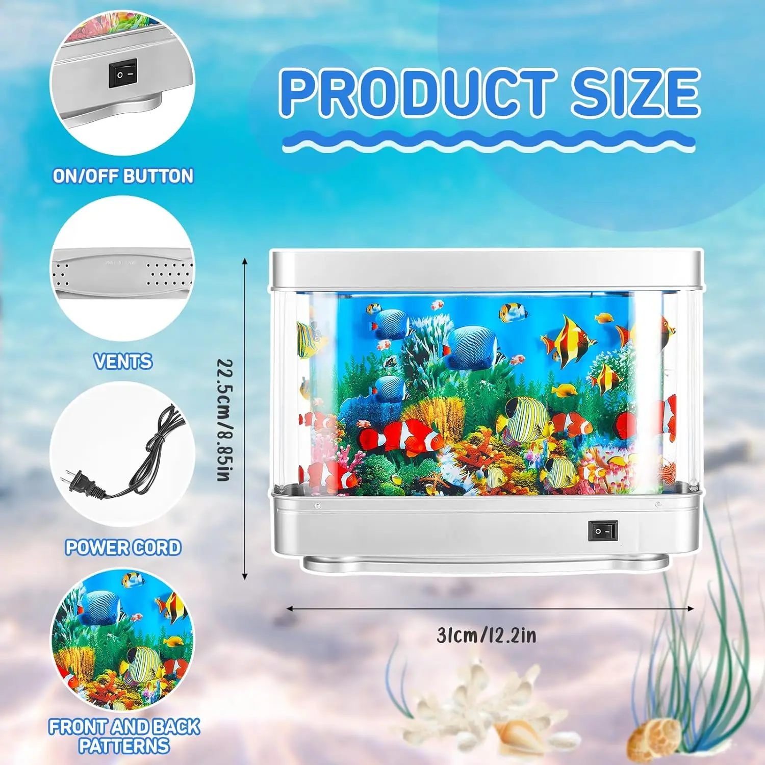 Aquarium Artificial Tropical Fish Tank Lamps Decorative Night Light Virtual Ocean Dynamic LED Table Lamp Cute Room Decor Gifts 4
