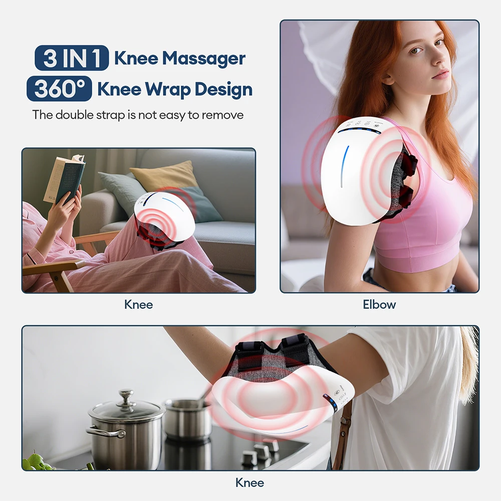 Electric Smart 6-Head Knee Massager Vibration Air Pressure Kneading Hot Compress Knee Massage Machine Wireless Knee masajeador